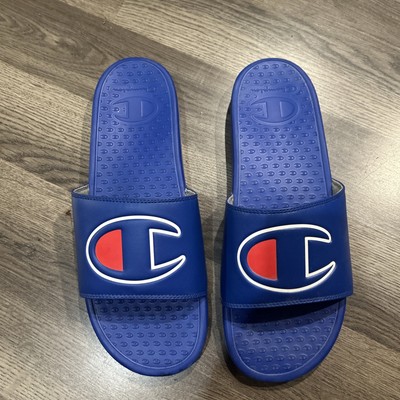 Champion Super Slide Blue Red WhiteMen's Slides Size 14 CP101312M Surf The Web