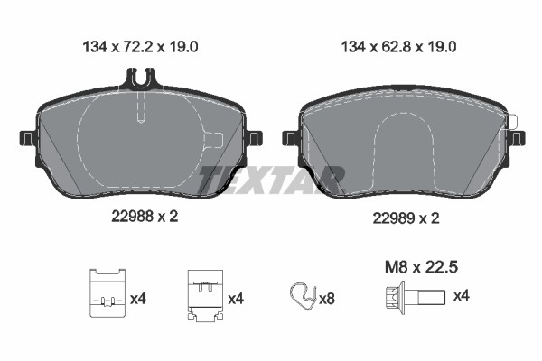 Bremsbelagsatz FÜR MERCEDES-BENZ A-KLASSE (W177) - Textar 2298801-image