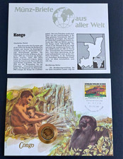 Numisbriefe Kongo M&uuml;nzbrief mit M&uuml;nze und Briefmarke