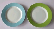 2 Frühstücks-Teller / Kuchenteller von Tchibo, grün & blau, Ø 20cm, sehr gut