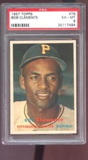 1957 Topps #76 Bob Clemente Roberto Clemente PSA 6 Graded Baseball Card MLB