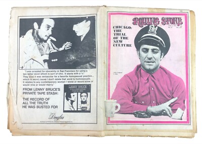 Vintage Newsprint Rolling Stone Magazine April 2 1970 Abbie Hoffman in Drag