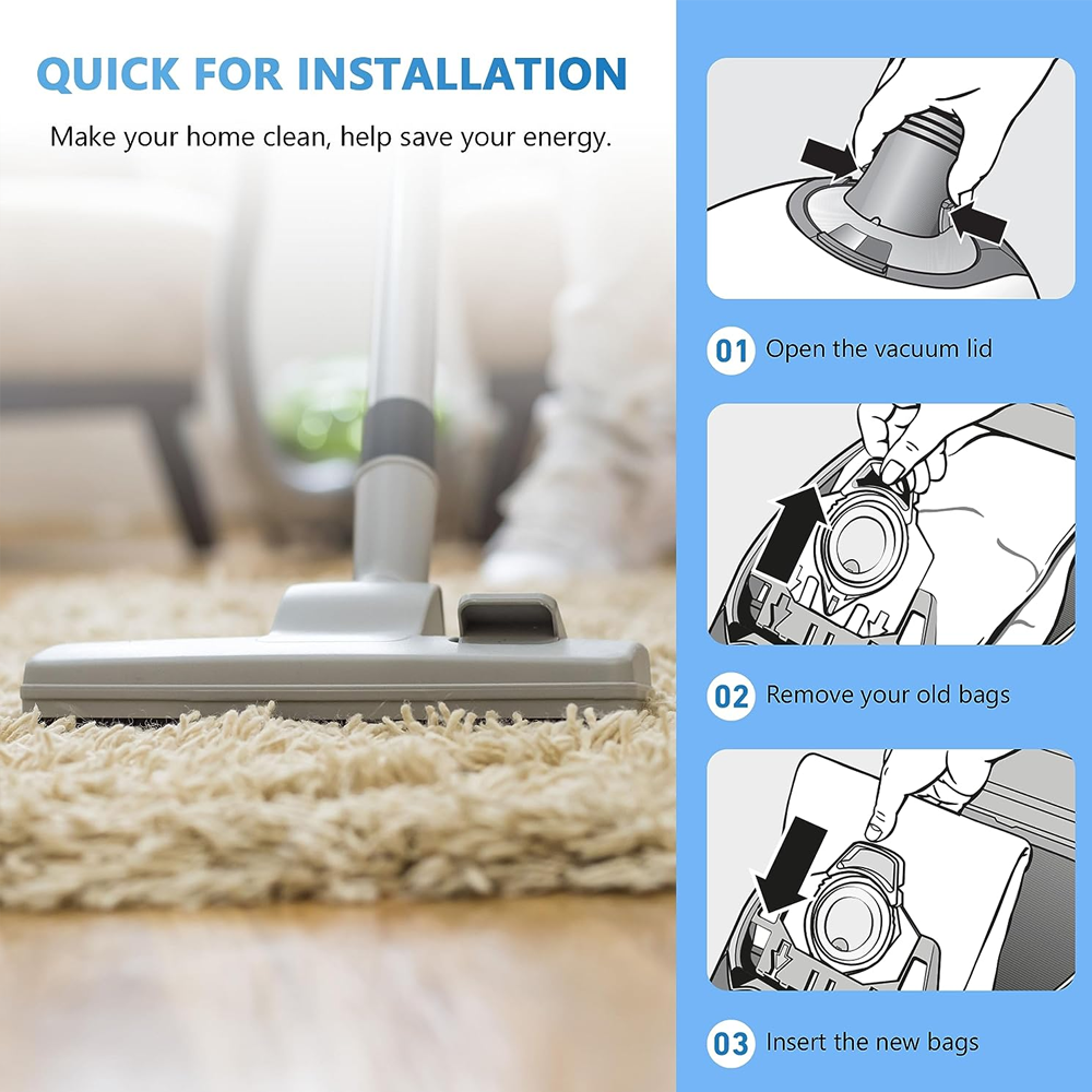 12/48x Vacuum Cleaner Bags For Miele 3D GN COMPLETE C2 C3 S2 S5 S8