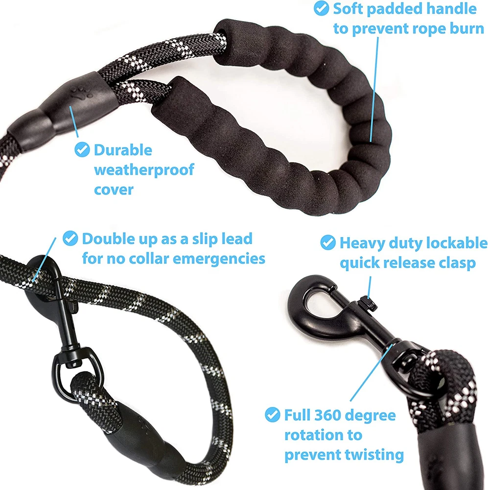 Dog Harness Leash Set - Chest Control Grab Adjustable Reflective for Medium Dogs