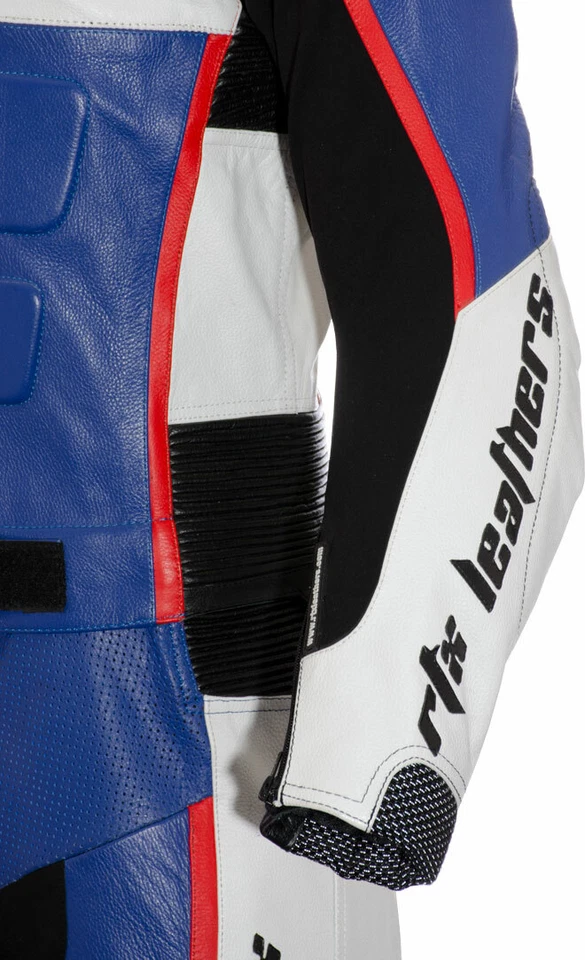 GP Tech Blue Track Racer LEATHER Motorcycle 2 Pc Biker Suit LARGE 42" EU 52 UKFD - Image 4 of 4