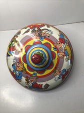 Vintage 3 Little Pigs and Big Bad Wolf Nursery Rhyme Tin Spinning Top Kids Toy  