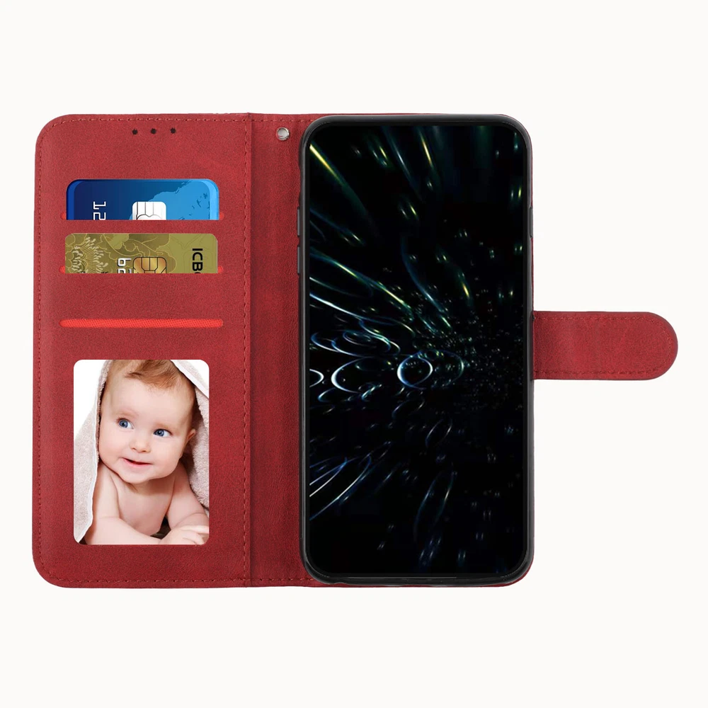 Durable Leather Wallet Stand Case for iPhone 16 15 14 13 12 11 Pro Max Plus