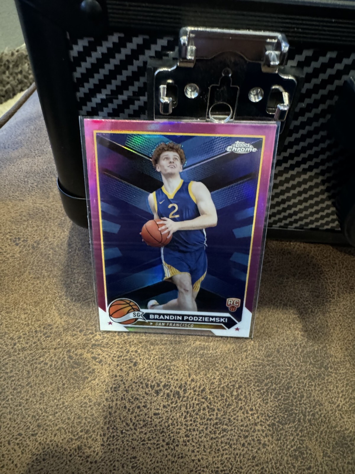 2023-24 Topps Chrome Sapphire Brandin Podziemski PINK  RC SP Warriors #190