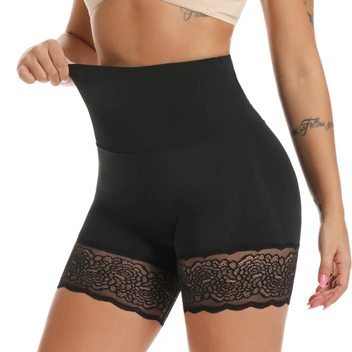 Women's High Waist Half Slip Shorts With Lace Trim Shapewear for Under Dresses - Picture 13 of 34