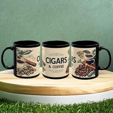 Cigars & Coffee Bean Vintage Coffee Mug Starbucks Cup Home Decor Cigar Style Co.