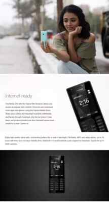 Original Nokia 216 2G bands GSM 900 1800 Dual SIM 2.4'' Bluetooth Cellphone