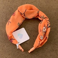The Children's Place Girls One Size Orange Floral Chiffon Top Knot Headband NWT