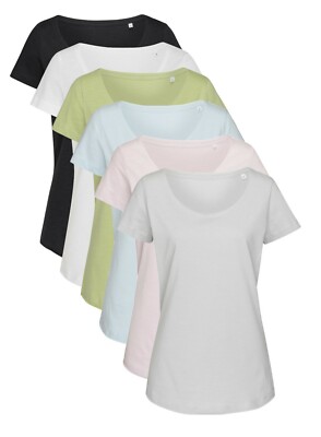 Stedman Damen Damen Slub Baumwolle Vintage Oversized Locker Sitzendes T-Shirt