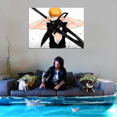 ichigo　椅子敷き V6022 Bleach Kurosaki Ichigo Swords Anime Manga Art Decor WALL