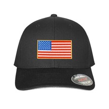 USA American Flag Embroidered Flex Fit Hat Baseball Fitted Patriotic Cap