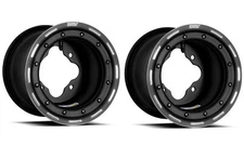 DWT G3 Rear Black Beadlock Wheels Rims Pair 9" 9x8 3+5 4/115 Raptor 700 700R 660