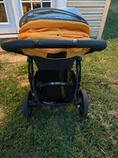 uppababy vista stroller 2012 model carbon color frame, orange seat