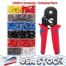 1200PCS Cable Cord Pin End Bootlace Ferrule Terminals Set Wire Crimp Connectors
