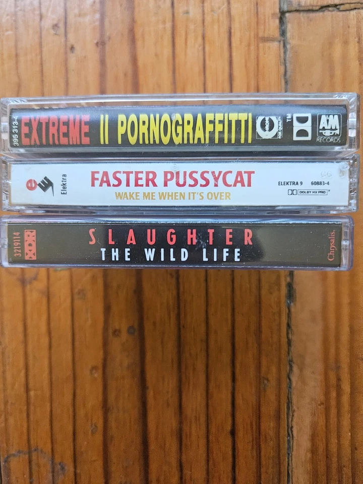 3 x ALBUMS EXTREME II+FASTER PUSSYCAT Wake+SLAUGHTER The Wild Life CASSETTE TAPE - Image 4 of 4