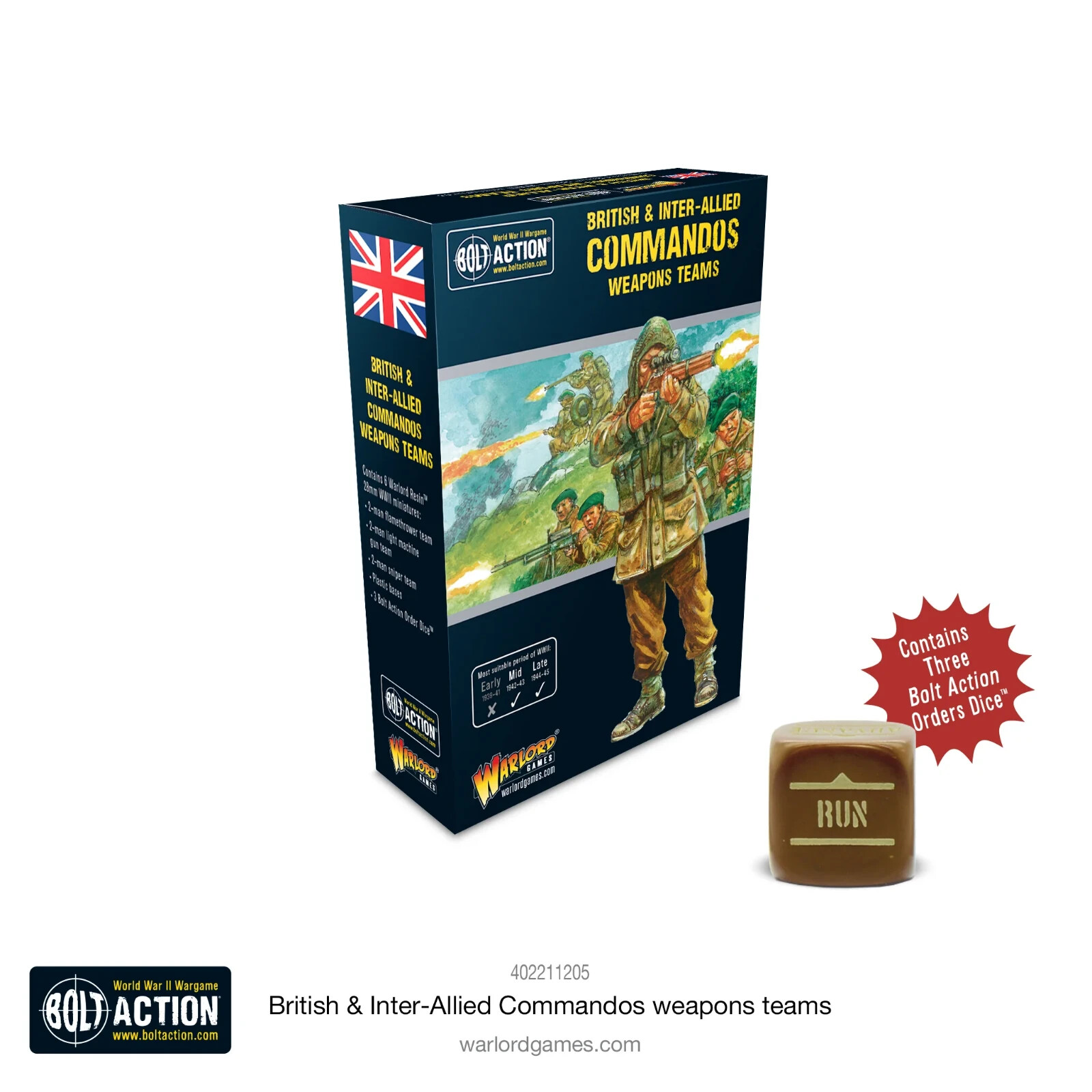 British & Inter-Allied Commandos weapons teams - Warlord Bolt Action (BNIB)