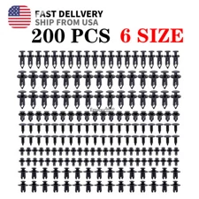 200Pcs Bumper Clips Retainer Auto Car Rivets Fastener Fender Push Pin Trim