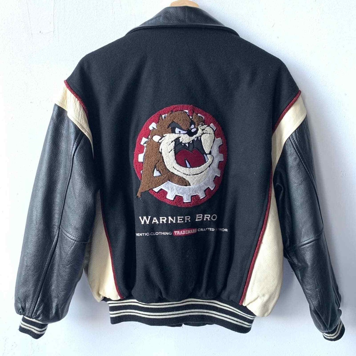 Vintage Warner bros Tasmanian leather jacket S | eBay