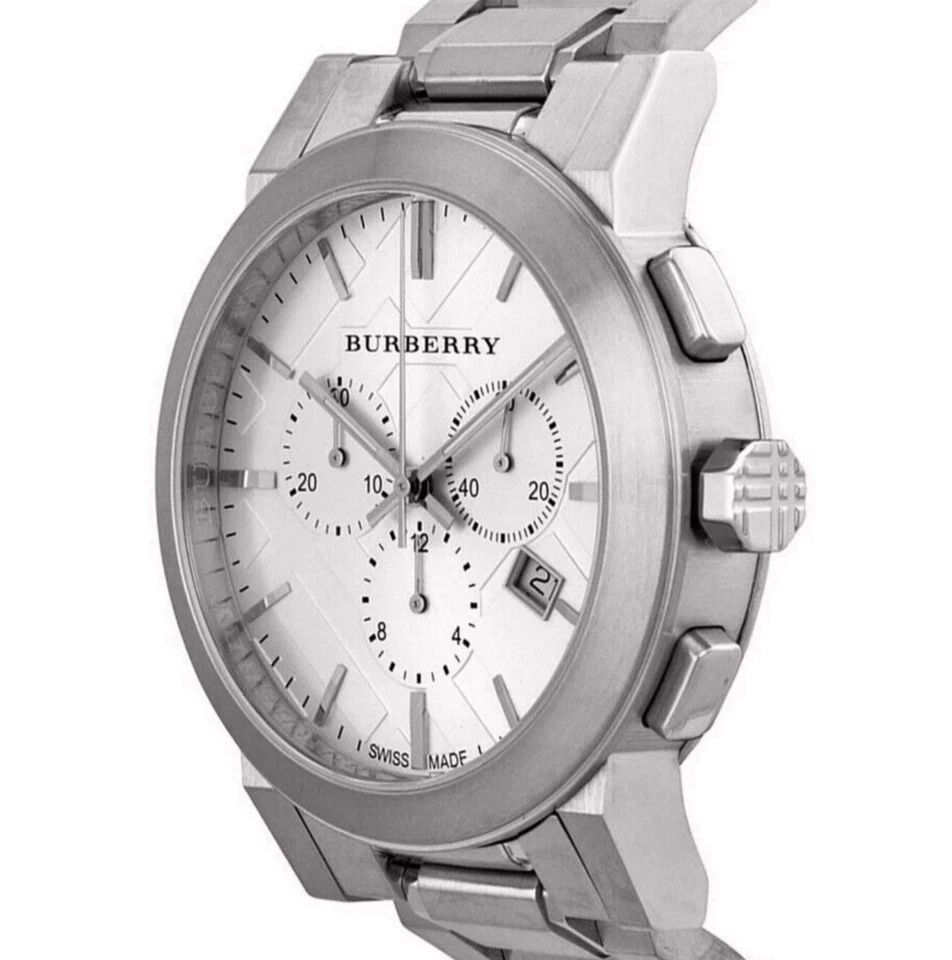 СОВЕРШЕННО НОВЫЙ BURBERRY BU9750 ЧАСЫ ИЗ НЕРЖАВЕЮЩЕЙ СТАЛИ СЕРЕБРЯНЫЙ БРАСЛЕТ И БЕЛЫЙ ЦИФЕРБЛАТ - Изображение 3 из 4