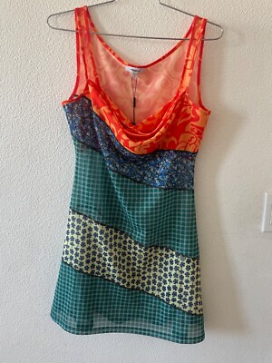Miaou Ginger Dress Sweet Legend Patchwork Paloma Elsesser Mesh Mini Dress S