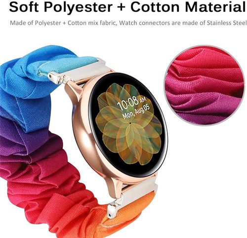 For Samsung Galaxy Watch 6 5 4 3 2 Classic Scrunchie Nylon Loop Wrist Band Strap - Picture 18 of 29