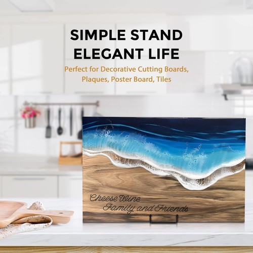 4 Pack Large Plate Stands for Display - Metal Plate Holder Stand + 10 Inch - 第 3/7 張圖片