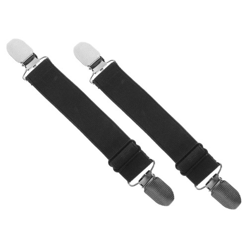 2 Pcs Elastic Cuffs Men and Women Pants Clip Boot Bands Straps Adjustable Clips
