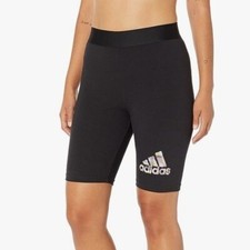 adidas Women's Sport 2-Tone 3-Stripes Graphic Bike Shorts in Black Size XS