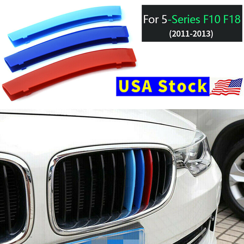 Tri Color Front Kidney Grill Trim Cover Clips for Bmw 5 Series 2011-2013 F10 F18