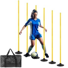 6 Pcs 5 FT Adjustable Agility Training Poles for Soccer,Basketball,Football, ...