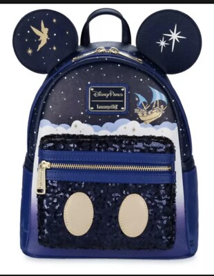 NWT Loungefly Disney Peter Pan mma bag Loungefly Peter Pan MMMA Sequin Mini Backpack NWT | eBay main image 4