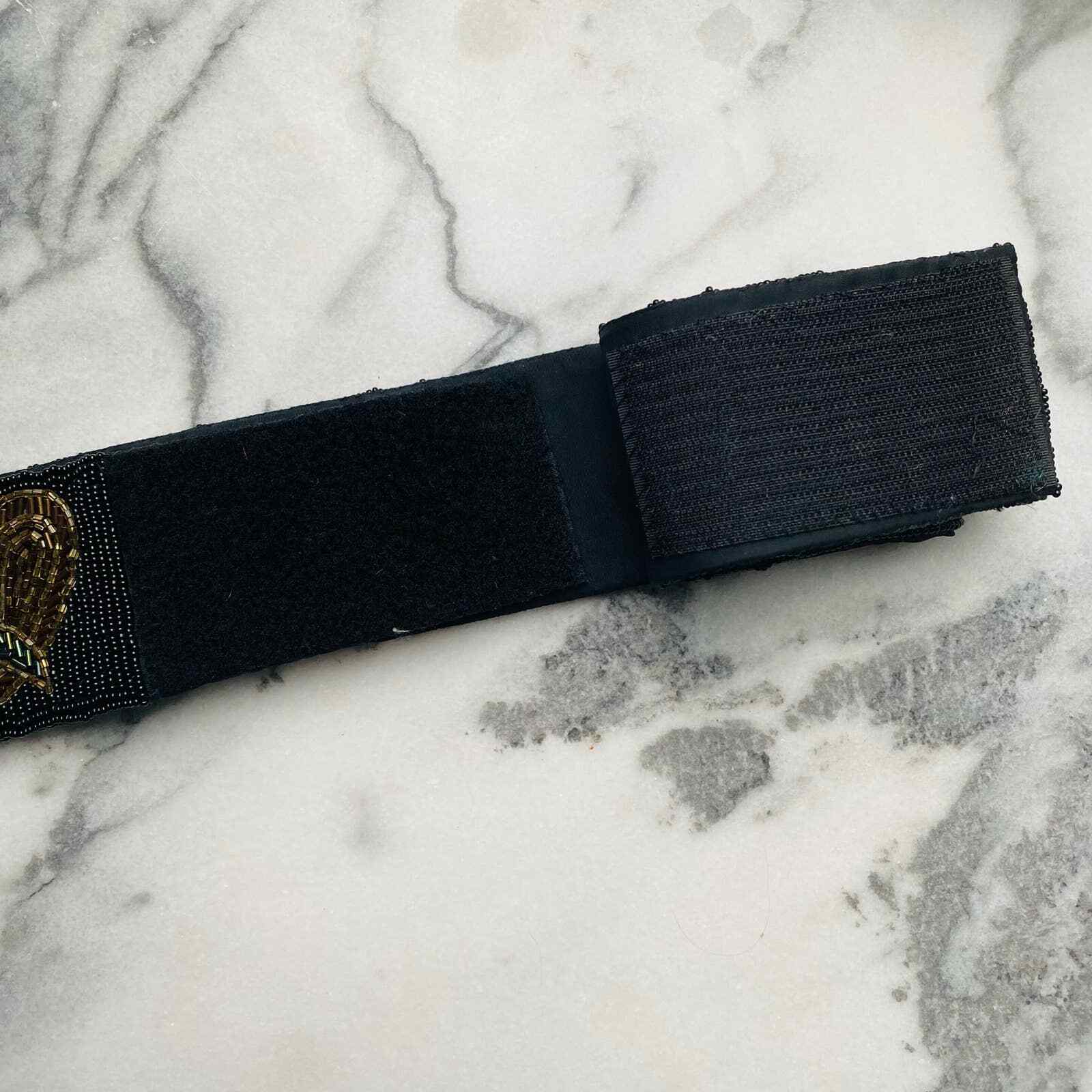 Vintage Dynasty Style Handmade Beaded Belt Black … - image 4