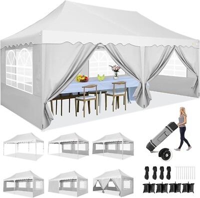 10x20 Heavy Duty Pop Up Canopy Commercial Tent Waterproof Car Gazebo Outdoor~US