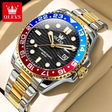 OLEVS Men's Quartz Watch Calendar Waterproof Watches Stainless Steel Band