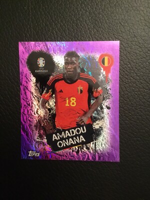 Topps UEFA Euro 2024 Germany Sticker Amadou Onana BEL 3 Purple
