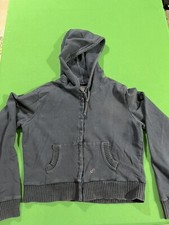 Womens Tommy Jeans Hilfiger Navy Blue Zip Up Hoodie Jacket Size Large L