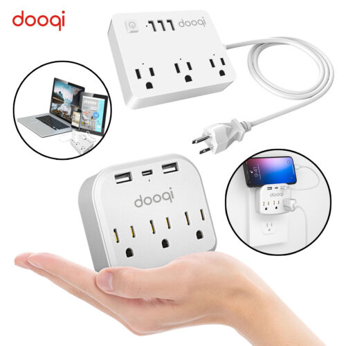3 Outlet Charger With 3/2 USB Charger Ports Wall Adapter And Type-C Wall Socket - Picture 1 of 24