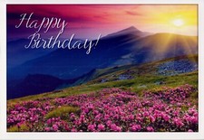 Birthday Sunshine Landscape Mountains Christian With Scripture Greeting Card