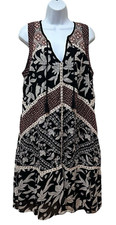 ANTHROPOLOGIE Floreat Embroidered V-Neck Sleeveless Midi Dress Size 14 Boho NEW