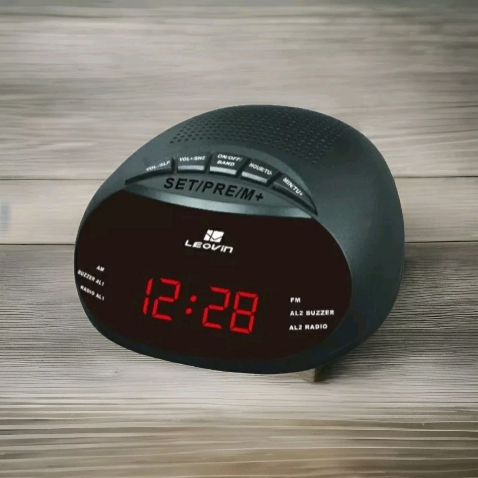 Radiosveglia Orologio Digitale LED Rosso AM/FM Snooze Timer 24H alimentatore - Immagine 3 di 3