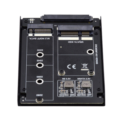 CY Dual NGFF B+M SSD MSATA Card JBOD Raid0 Span Bridge to 2.5inch SATA Enclosure