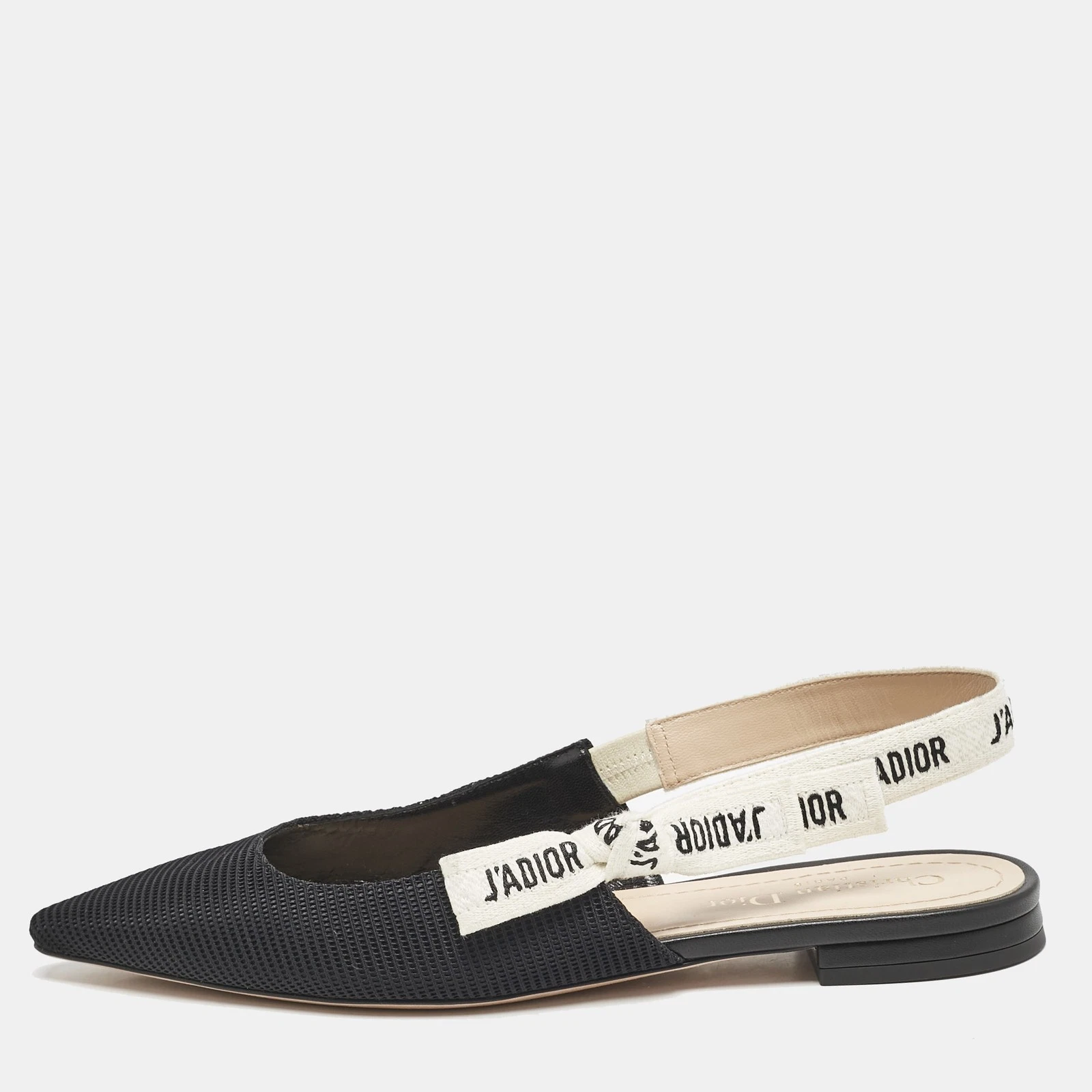 Chaussures plates Dior noir tissu technique J'adior taille 38