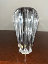 Single 1998 ROYAL GALLERY 24% Lead CRYSTAL Clear Rib CANDLESTICK Czech Republic