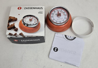 Zassenhaus Magnetic Retro 60 Minute Kitchen Speed Timer Manual ORANGE