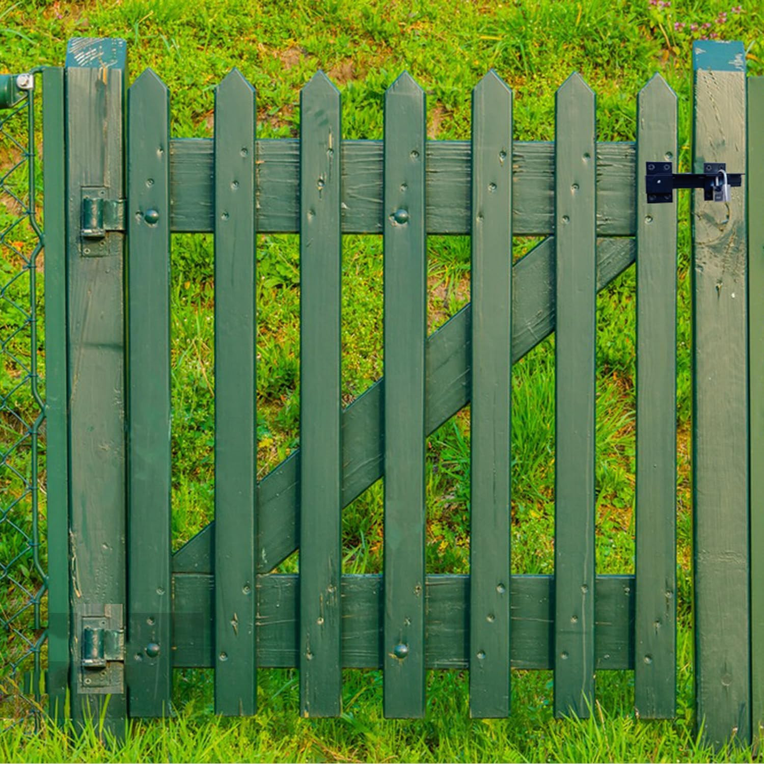 Flip Gate Latch Lock with Padlock Hole, Aluminum Alloy Adjustable Door Latch Bar