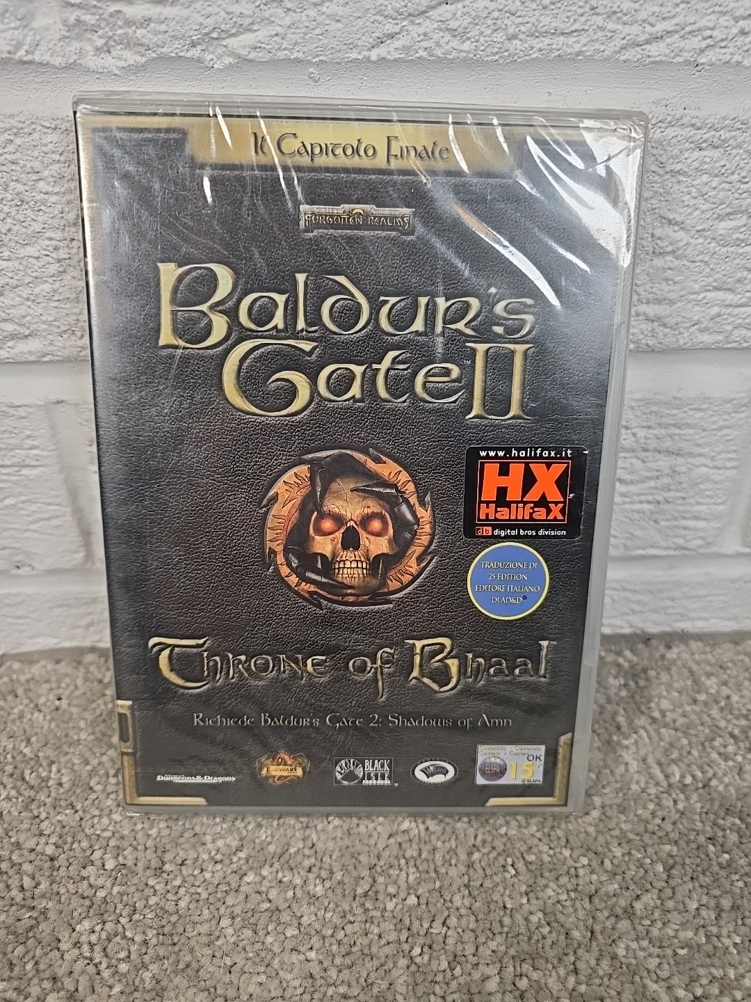 Italian Copy Baldur's Gate II Throne of Bhaal PC Game Expansion New And Sealed